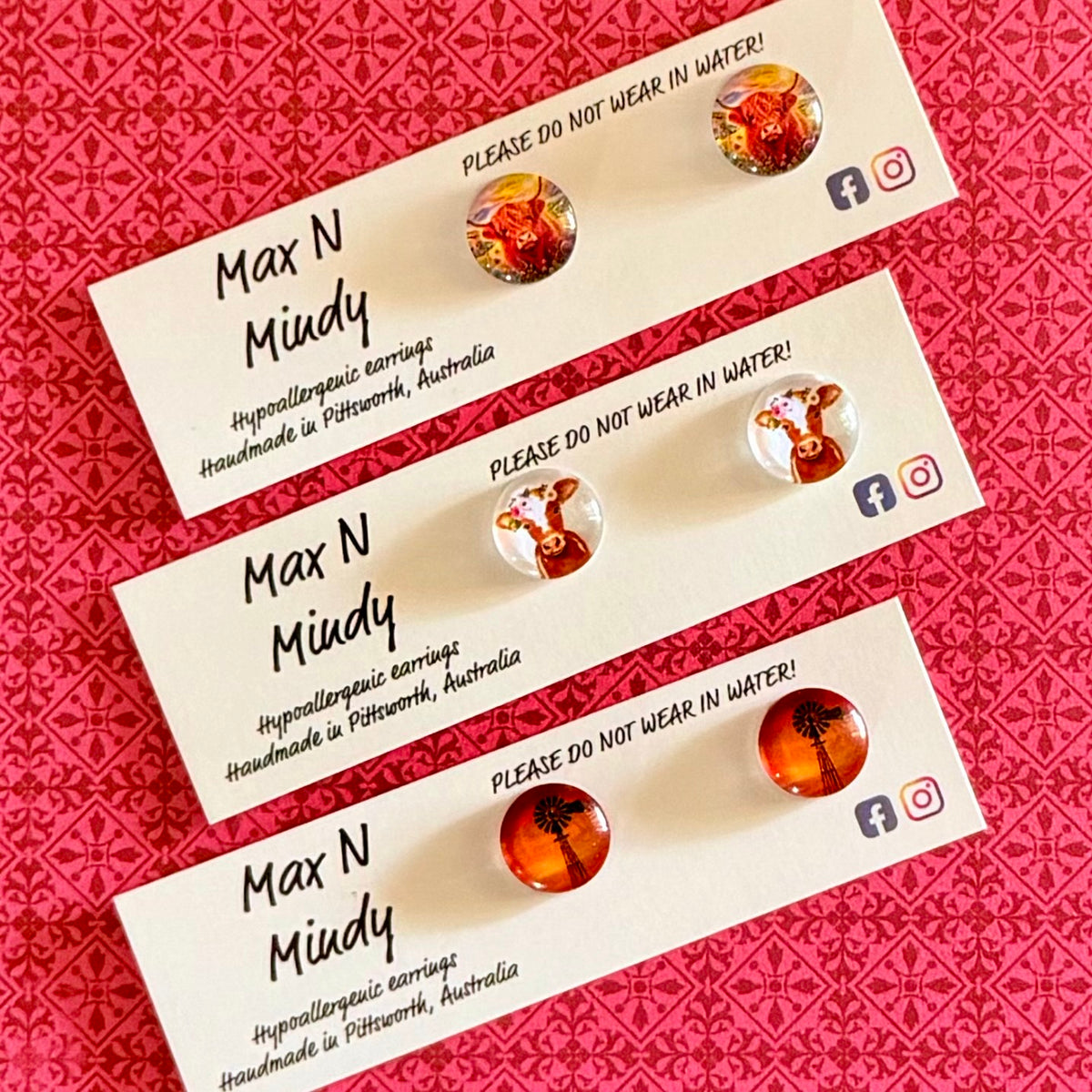Wear n Share Studs ~ Country animals