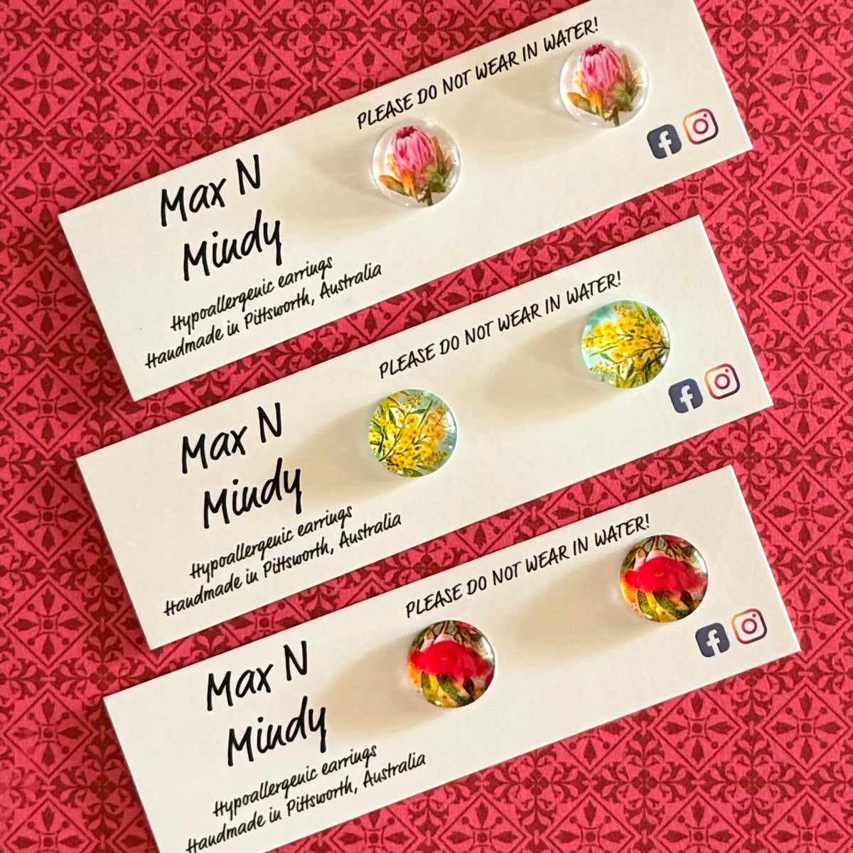 Wear n Share Studs ~ Australian Florals