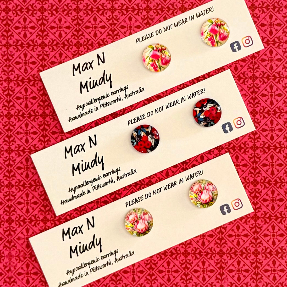 Wear n Share Studs ~ Australian Florals