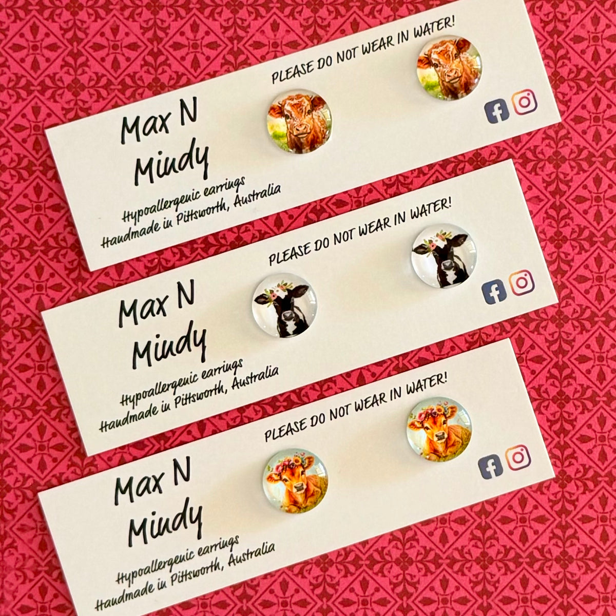 Wear n Share Studs ~ Country animals