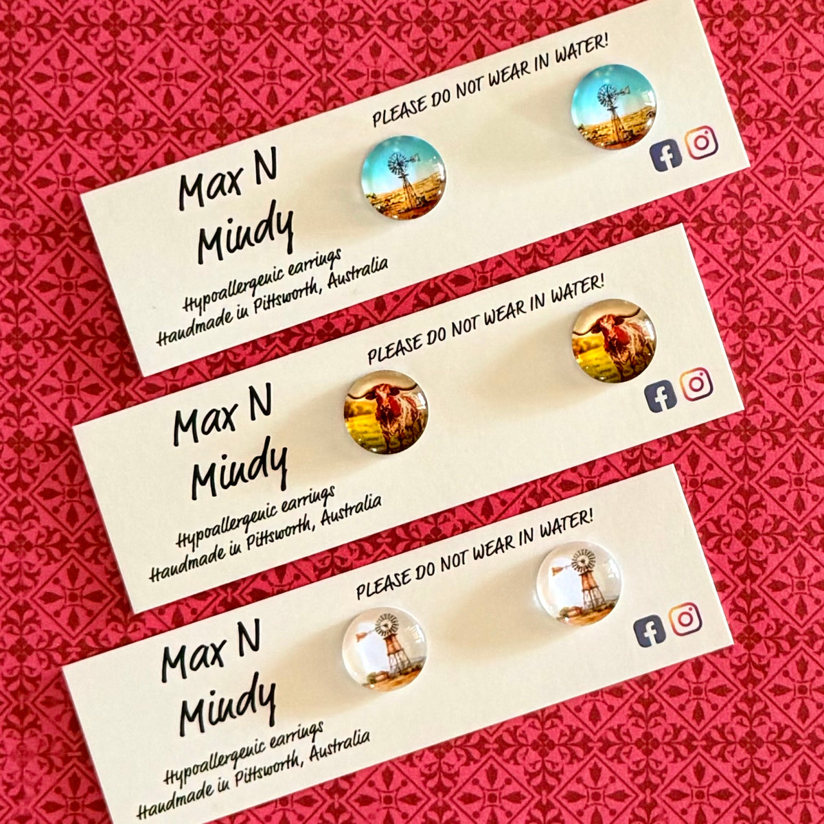 Wear n Share Studs ~ Country animals