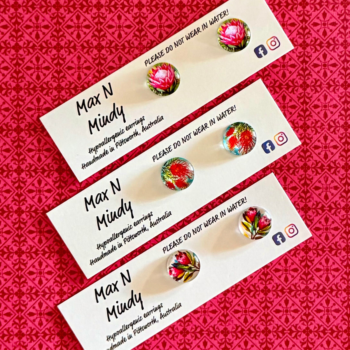 Wear n Share Studs ~ Australian Florals