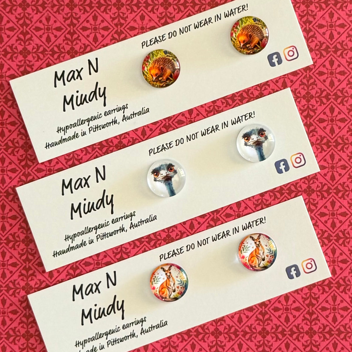 Wear n Share Studs ~ Australian Animals